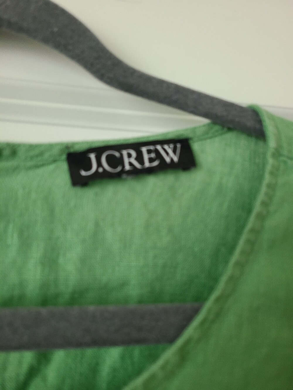 J.Crew Green Linen Button Back Trapeze Swing Mini Dress - Picture 3 of 7